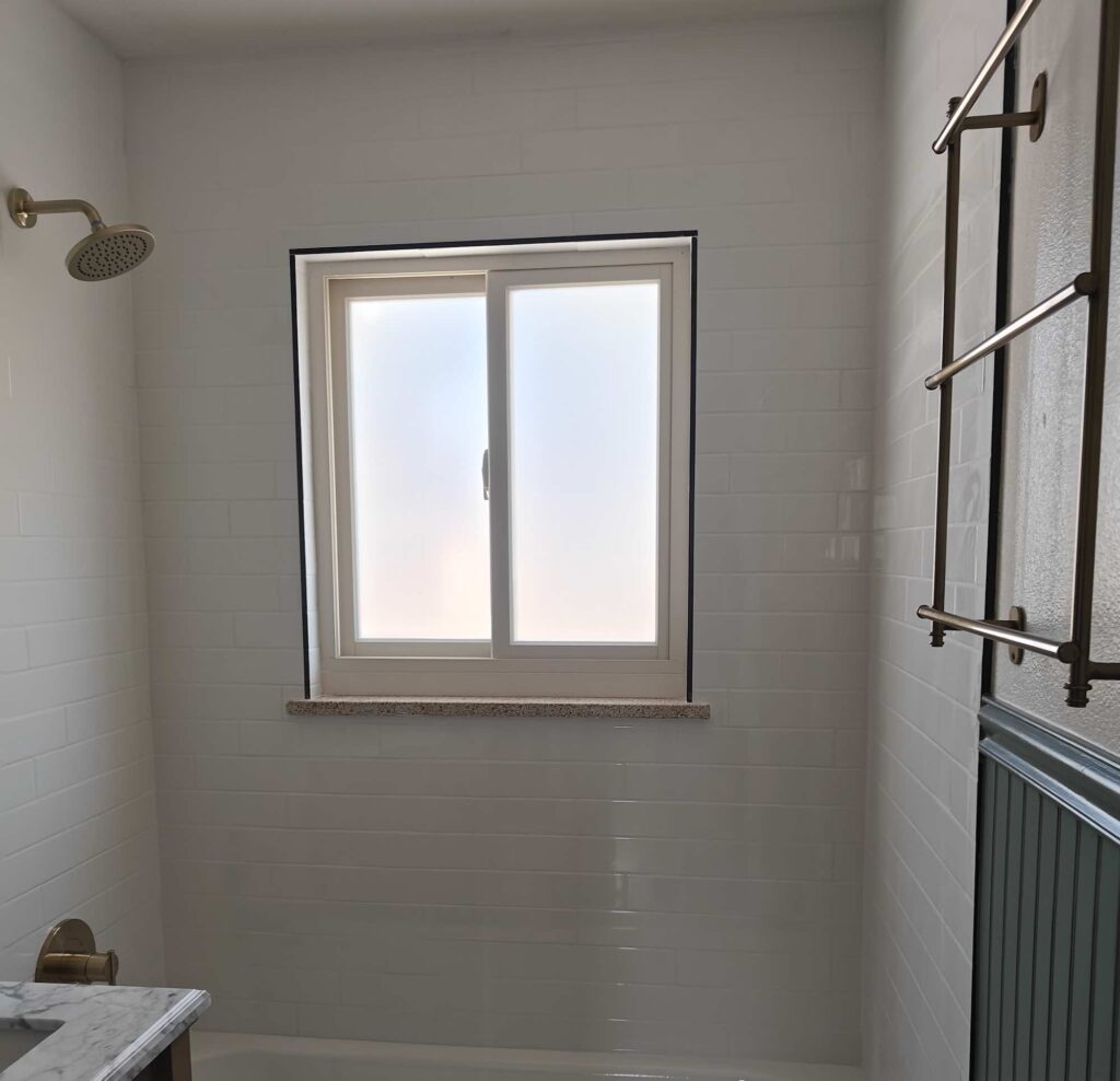 custom residential bathroom window film colorado